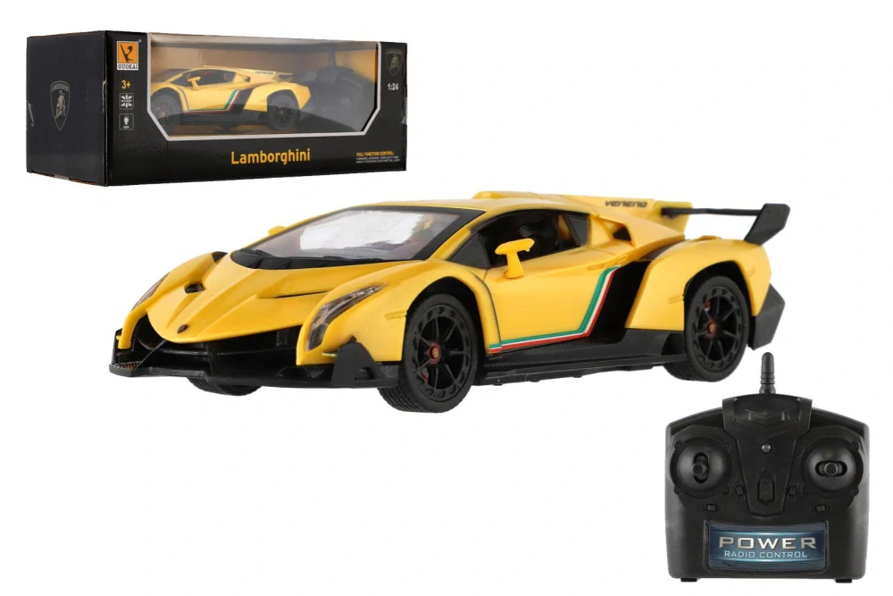 265800581 * Auto RC Lamborghini plast 20cm 2,4GHz na dálk. ovládání na baterie se světlem v krabici 29x11x14cm