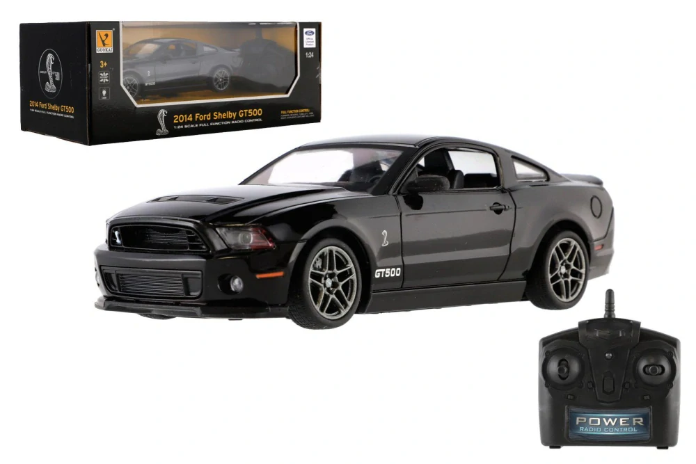265800579 * Auto RC Ford Shelby GT500 plast 18cm 2,4GHz na dálk. ovládání na baterie se světlem v krabici 29x11