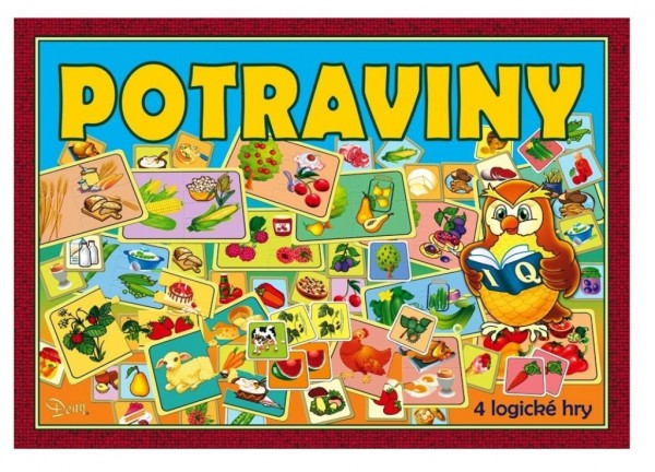 Potraviny 4 logické hry společenská hra v krabici 29x20x4cm