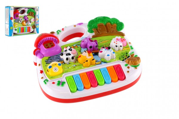  Pianko zvířátka plast 17cm Ang. mluvící na baterie se zvukem v krabičce 21x16,5x5cm