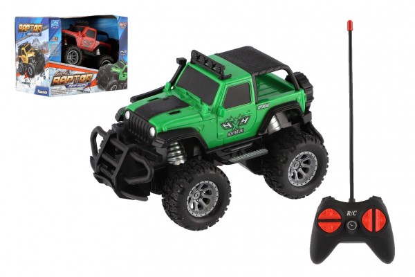  Auto RC Off-Road terénní plast 14cm na baterie 27MHz 2 barvy v krabičce 16x12x10cm