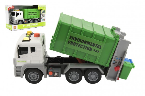  Auto popeláři plast na setrvačník na baterie se zvukem se světlem v krabici 36x14x21cm