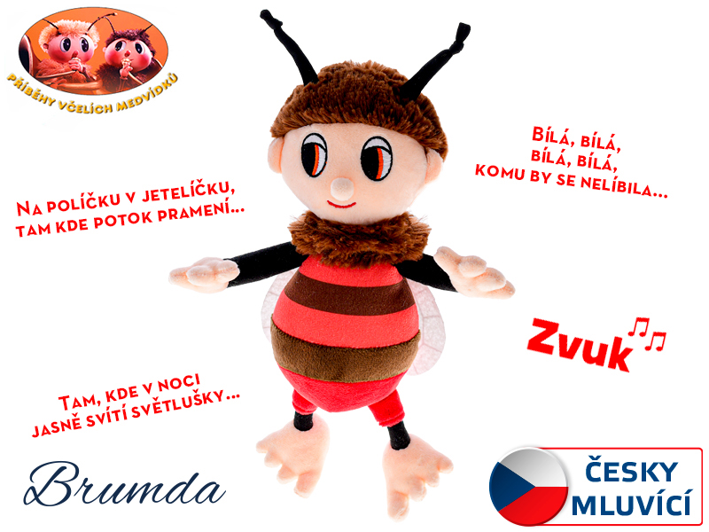 Příběhy včelích medvídků Brumda plyšový 29cm s písničkami na baterie 0m+ v sáčku