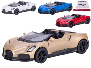 Kinsmart Bugatti Mistral 13cm 1:36 kov zpětný chod