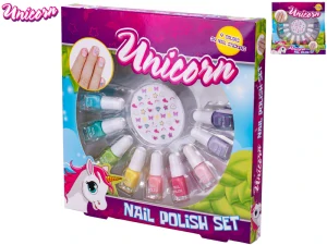 Unicorn sada laků na nehty 2,1ml 9ks a nálepek na nehty v krabičce 8ks v PDQ