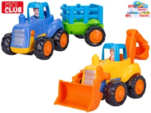 Mini Club traktor/buldozer 16cm 2druhy 12m+ cena je za kus