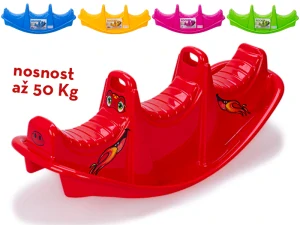 Houpačka plastová 100x37x39cm se samolepkami nosnost 50kg 5barev 18m+