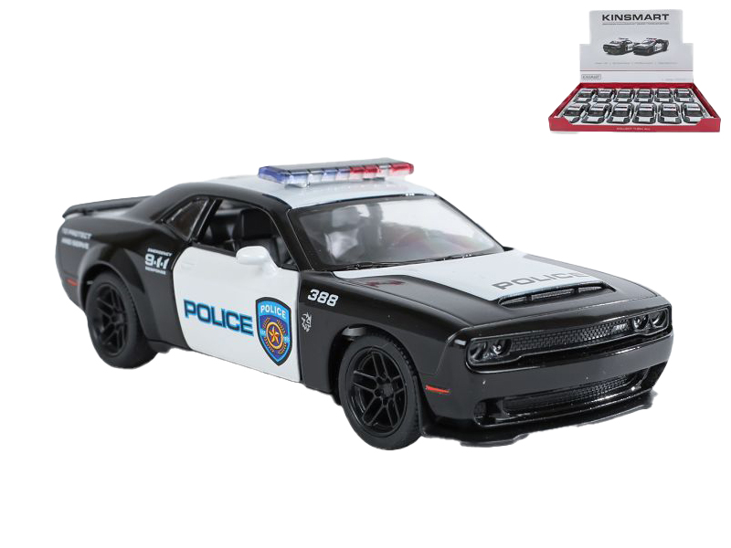 Kinsmart Dodge Challenger SRT Demon 170 policejní 13cm kov