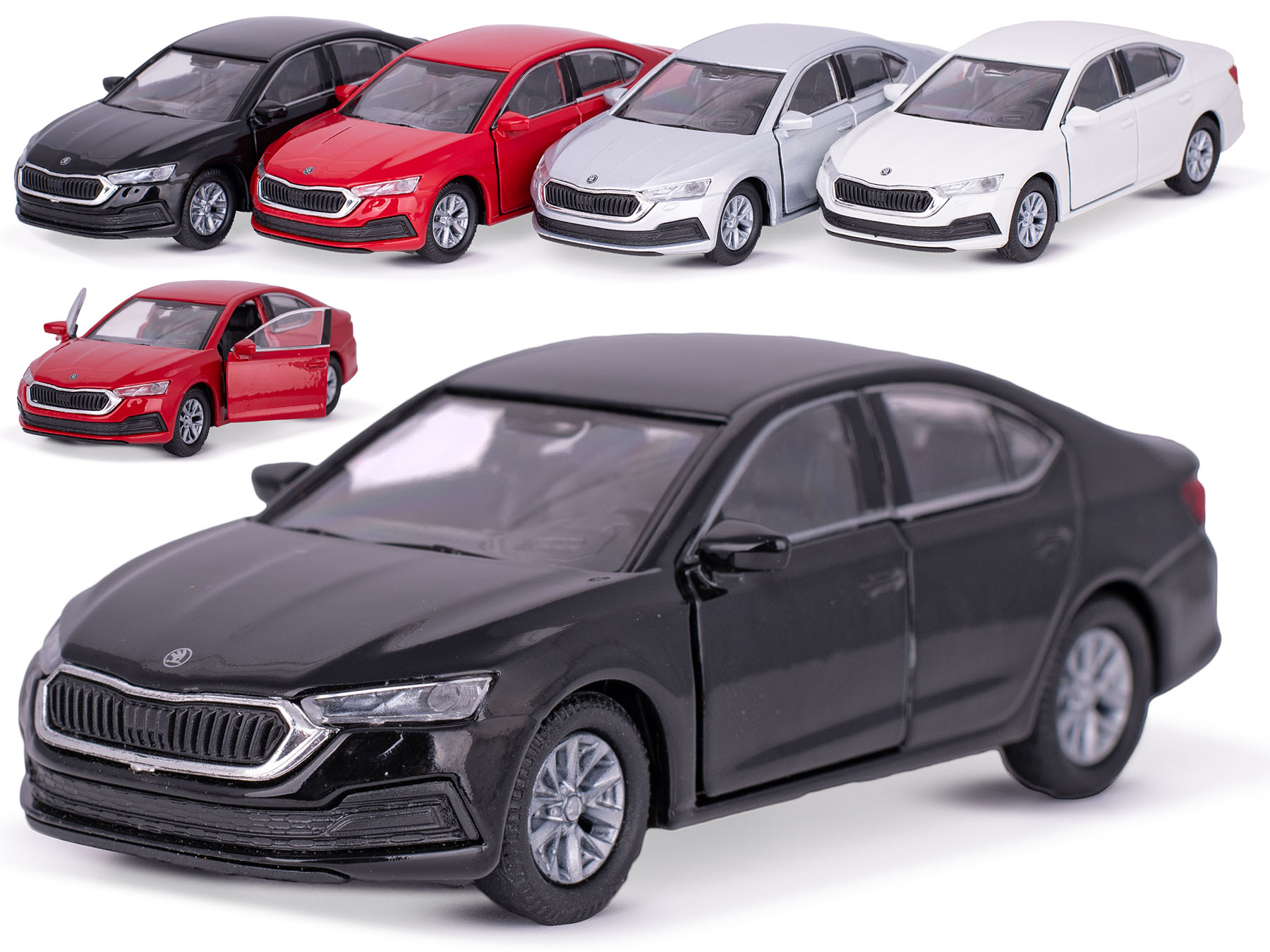  Welly Škoda Octavia IV 12cm kov zpětný chod 4barvy v krabičce