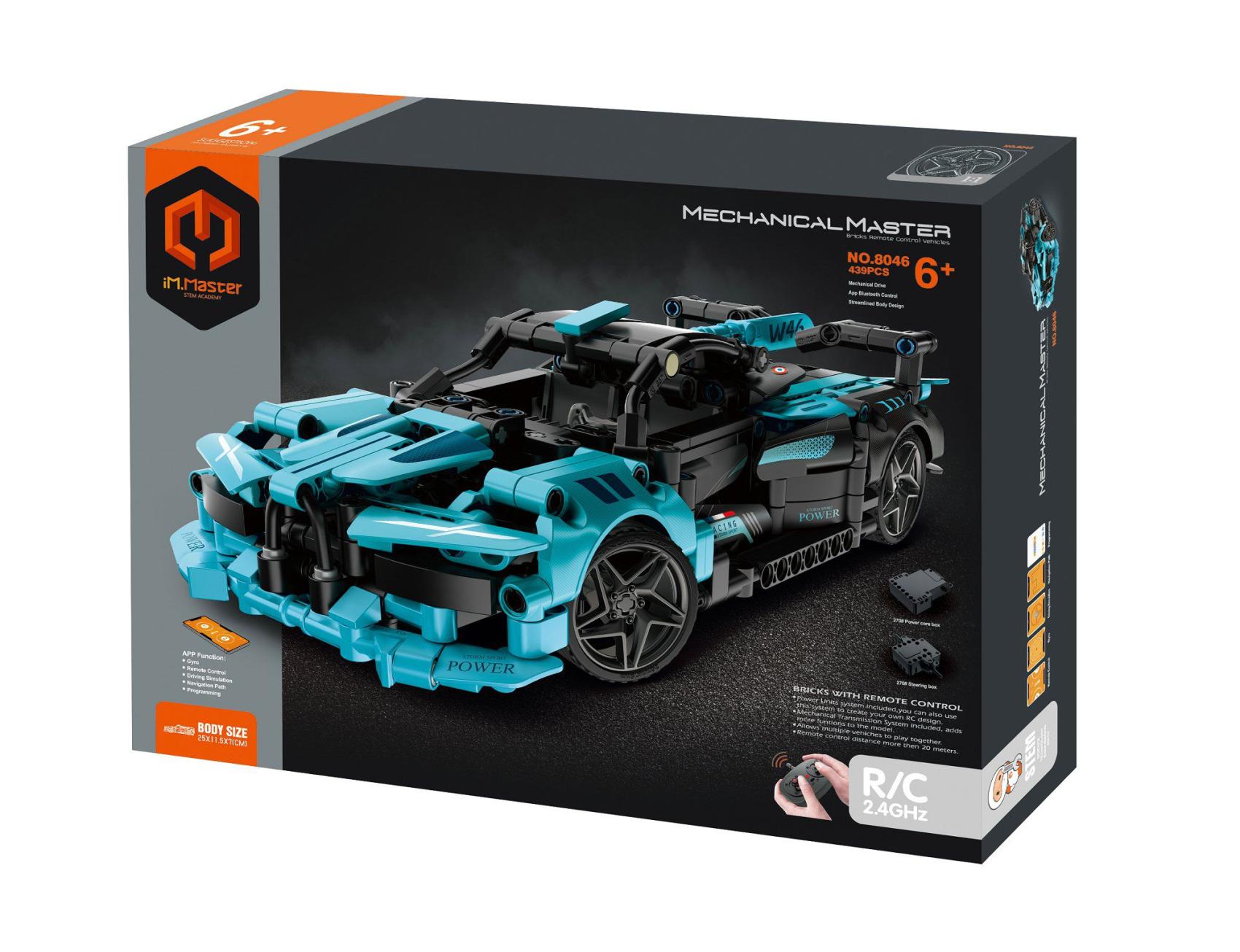 Stavebnice iM.MASTER programovací auto RC plast 2,4GHz 439 dílků na baterie v krabici 35x27x7cm