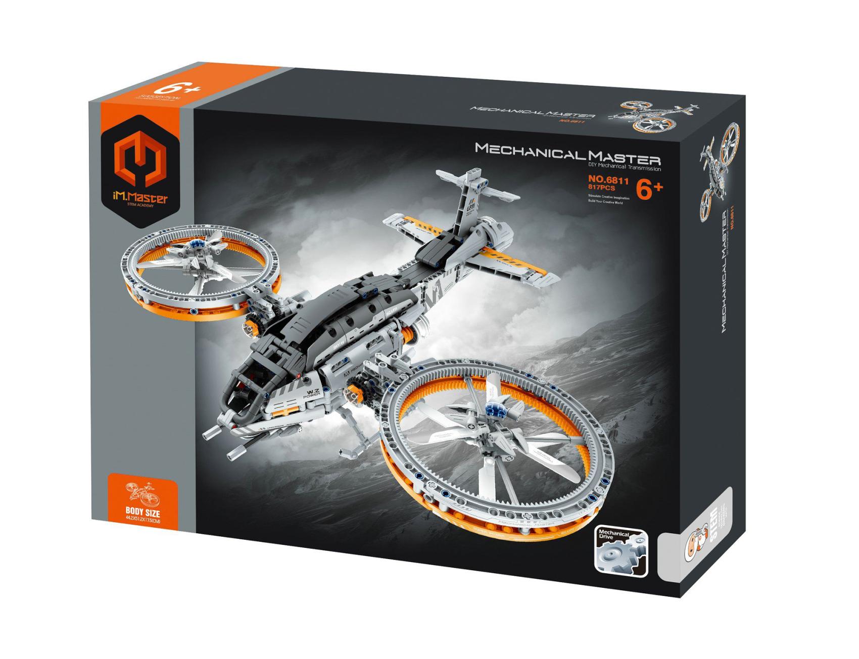 Stavebnice iM.MASTER vesmírná loď s mechanickým pohonem plast 850 dílků v krabici 35x27x7cm