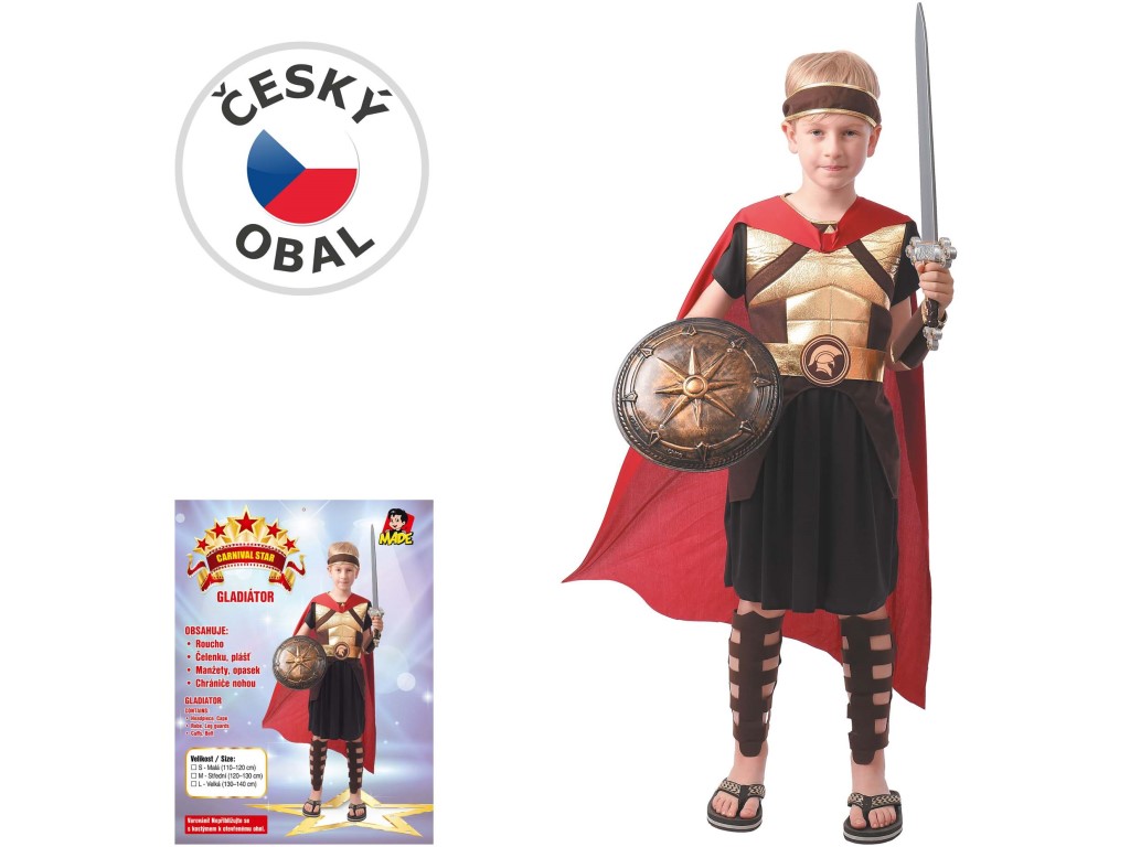 Šaty na karneval - gladiátor, 120 - 130 cm