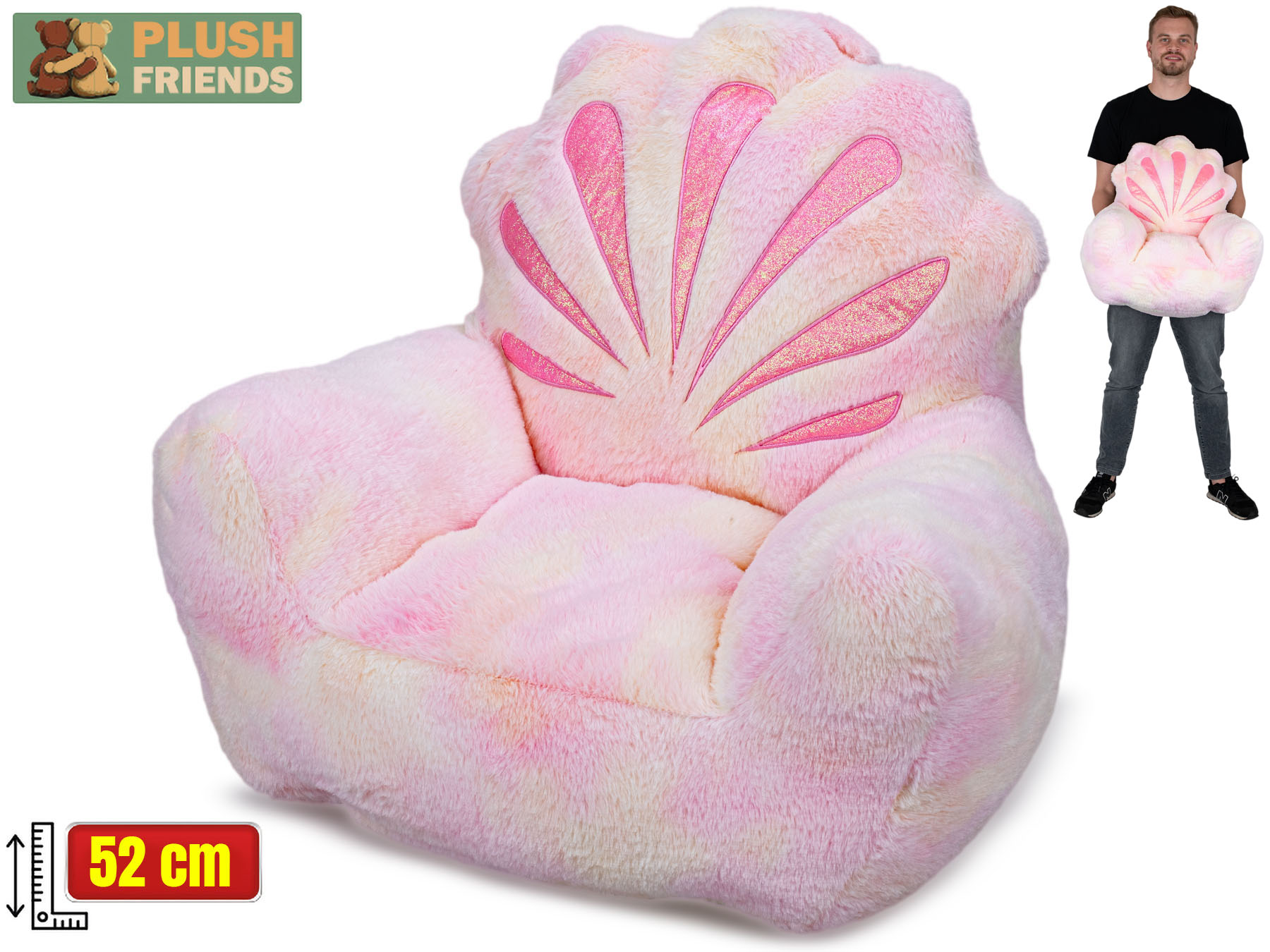 Plush Friends křeslo mušle plyšové 52cm 0m+