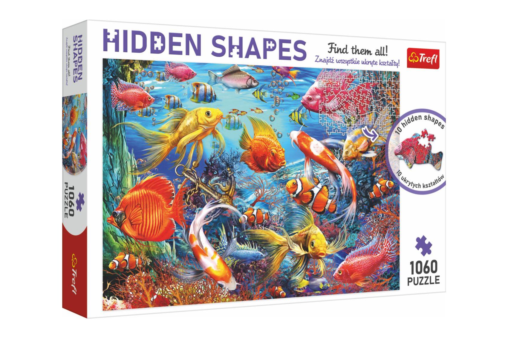  Novinka Puzzle Život pod vodou - Skryté tvary 1060 dílků 68x48cm v krabici 40x27x6cm