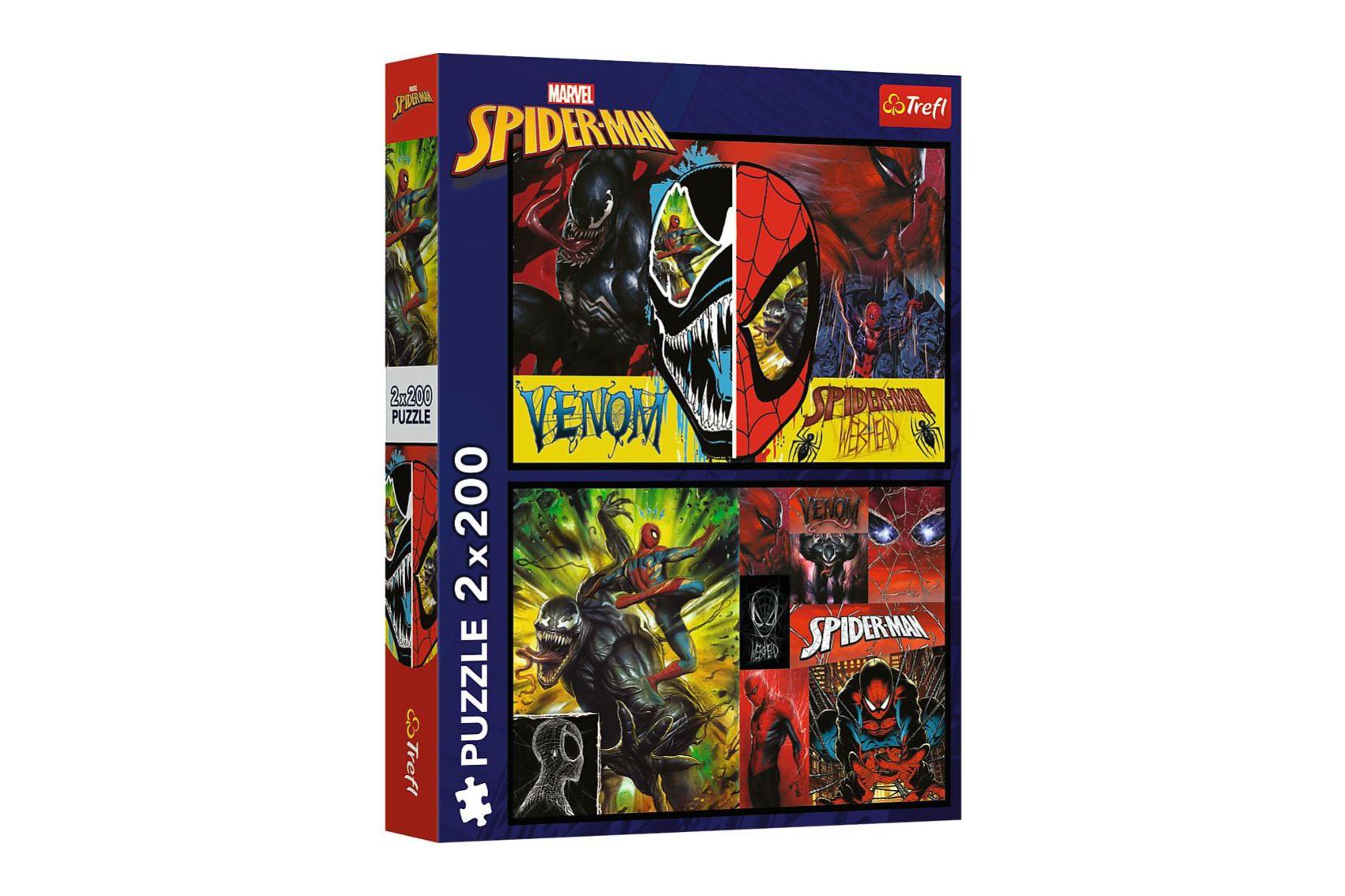  Puzzle 2v1 Spider-Man ve dne v noci 2x200 dílků 41x27,5cm v krabici 26x34x4,5cm