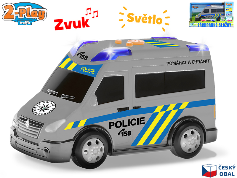  2-Play Traffic Auto policie CZ design 13,5cm na baterie volný chod se světlem a zvukem v krabičce