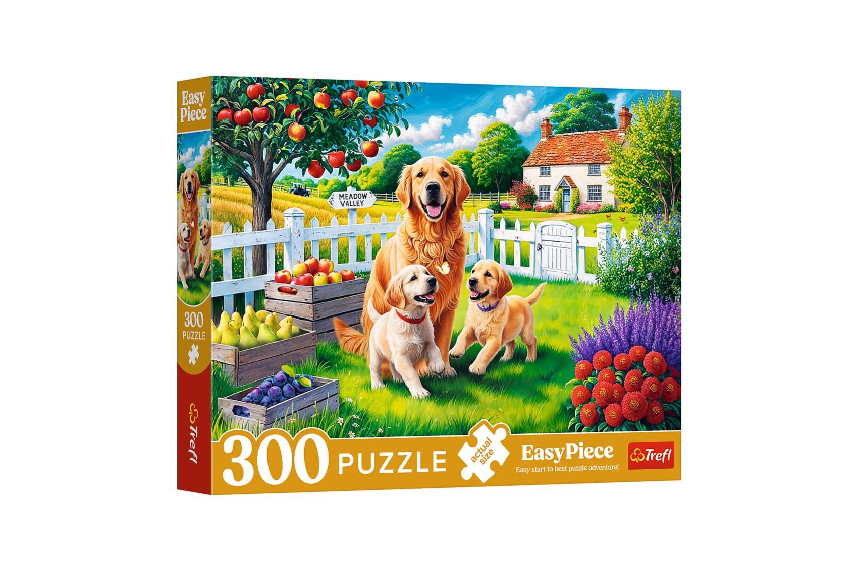 Puzzle Psi na venkově 300 dílků 60x40cm v krabici 34x26x5cm