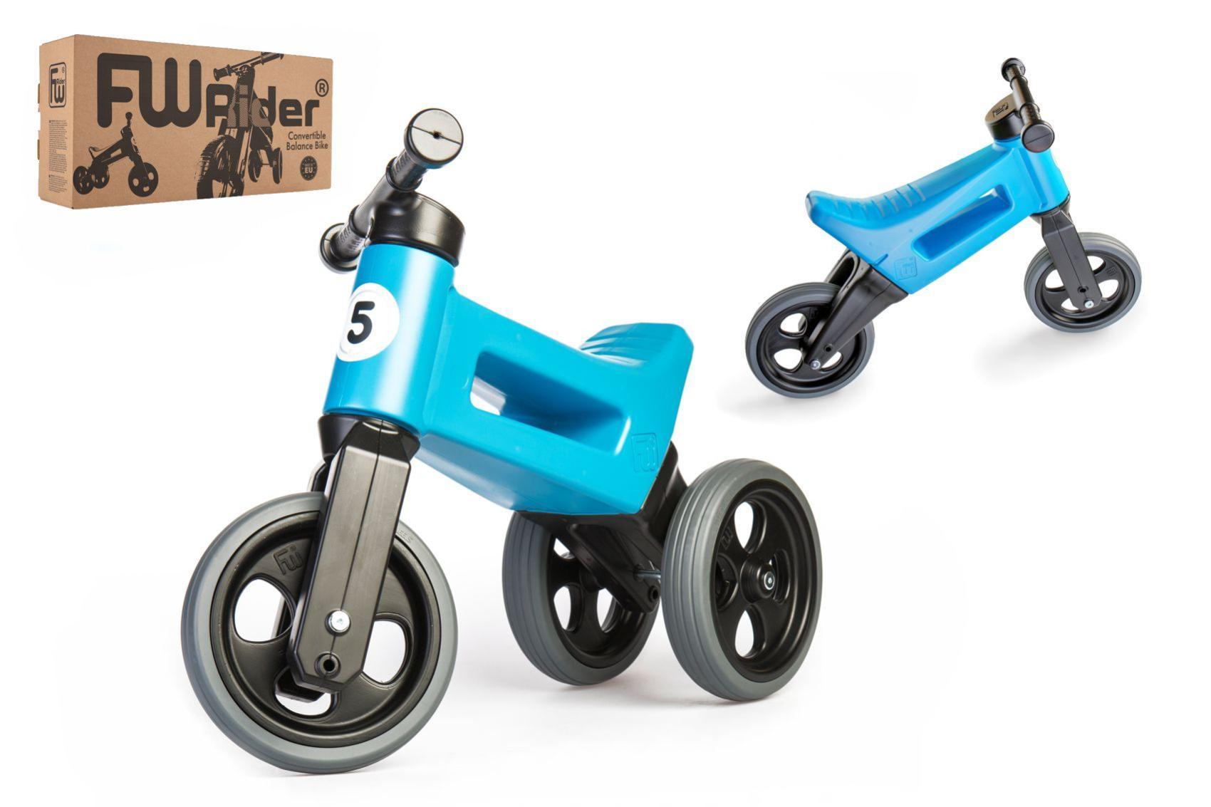 Odrážedlo FUNNY WHEELS Rider Sport modré 2v1, výška sedla 28/30cm nosnost 25kg 18m+ v krabic