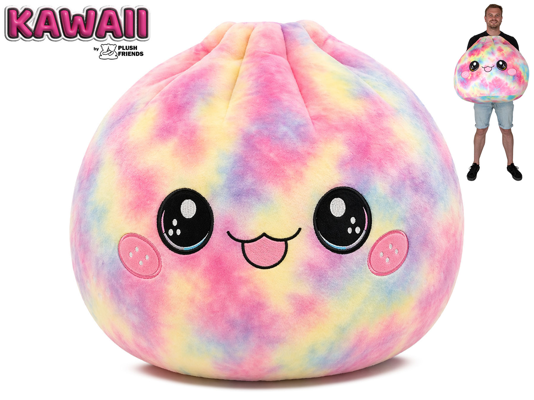 26490335 * Plush Friends Kawaii Bao knedlíček plyšový 60cm duhový 0m+