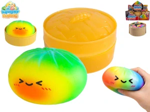 Squishy Dumpling knedlík pěnový 8,5cm duhový v košíku 12ks v DBX